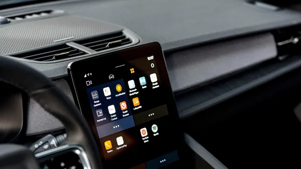 Modern car interior showing center console and dashboard layout